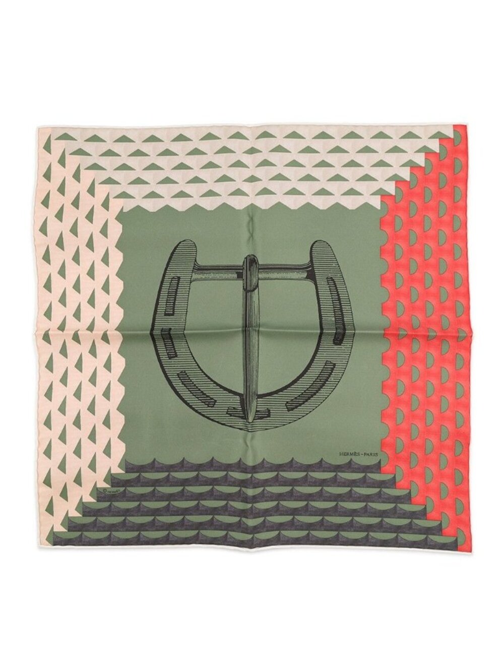 Hermes Scarf Carre 45 Portrait of Gavroche Buckle de Boucle Silk